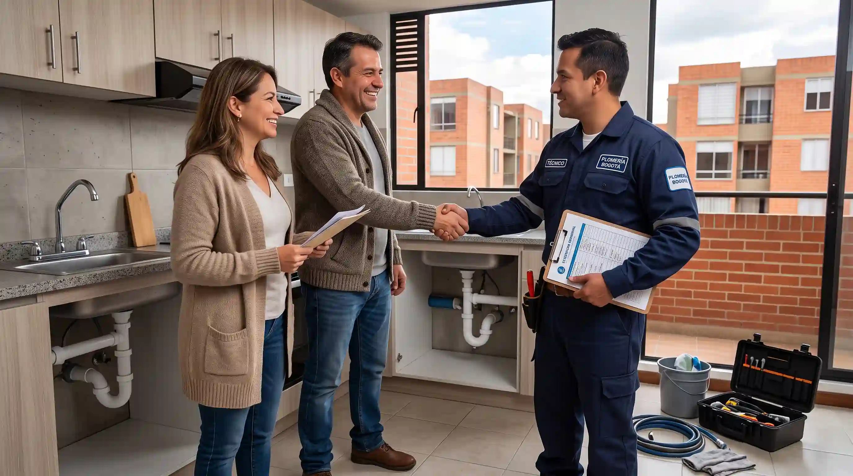 Clientes residenciales satisfechos con el servicio de destape de tuberías en Kennedy